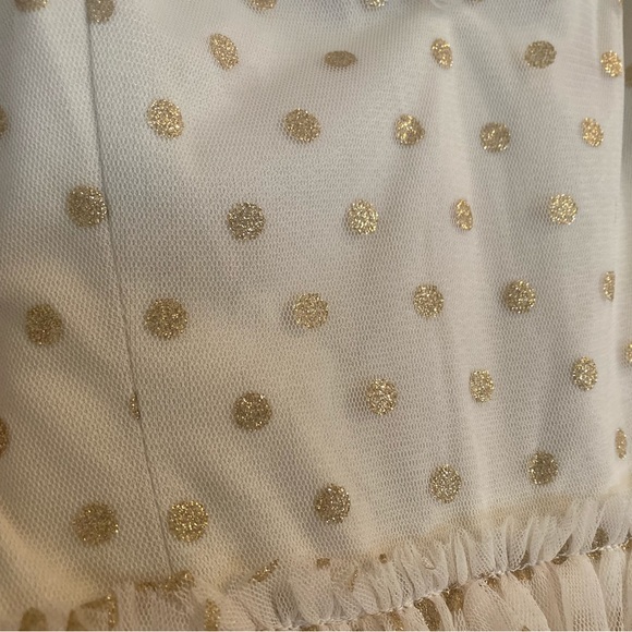 Off white maxi dress with gold polka dots - Picture 8 of 10